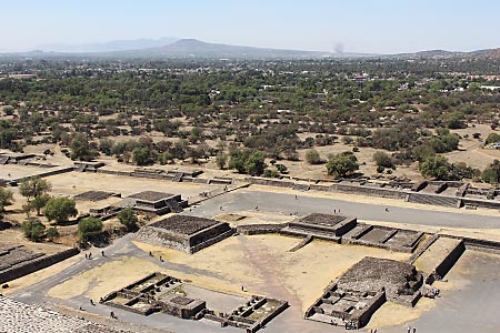 The view from the top of the pyramid of the sun