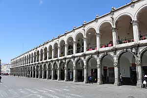 Plaza de Armas, the central place in Arequipa, Peru