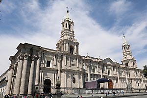 The cathedral in Arequipa, Peru